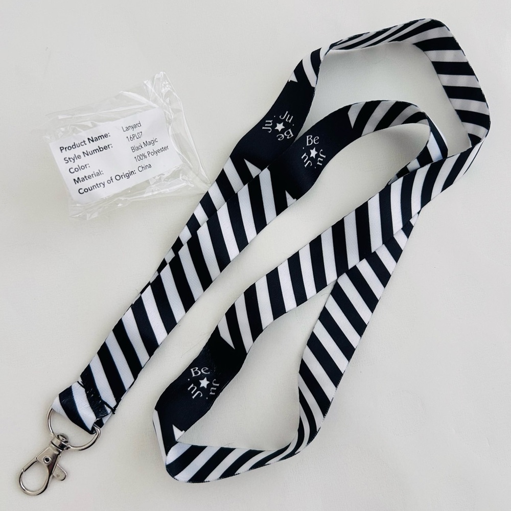 NWT Jujube Lanyard Black Magic Striped Limited Edition